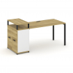 Concept Стол рабочий с опорным распаш. шкафом с верх. горизонтом CN.SP-223 B Дуб Винченцо/Белый Бри
