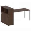 Metal System Quattro Стол письменный с шкафом-купе на П-образном м/к 50БП.РС-СШК-3.4 Т Венге Цаво/Ме
