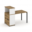 Concept Стол рабочий с опорным распаш. шкафом с надставкой низ. CN.SP-225 B Сандал Янтарный/Белый Бр