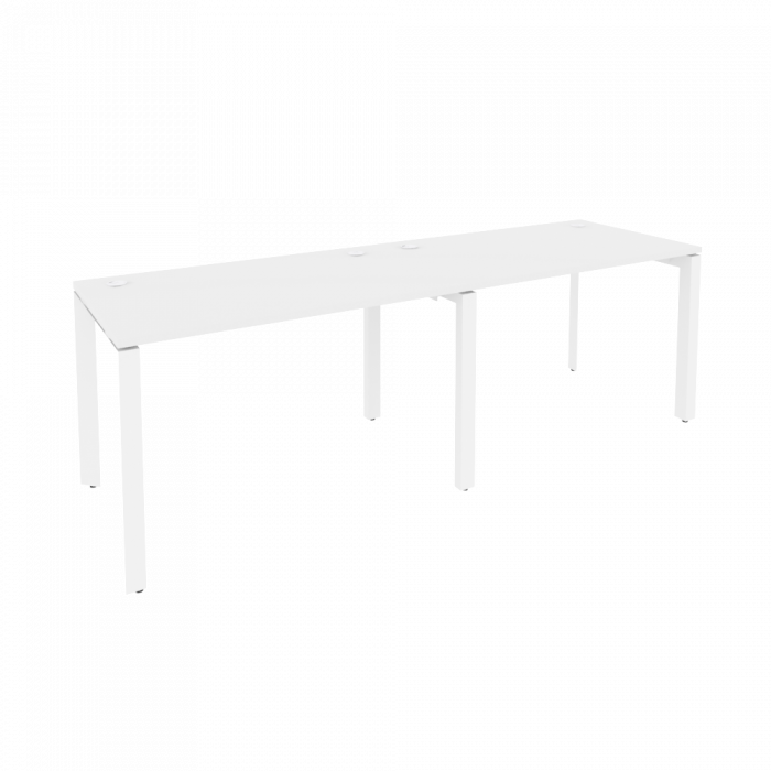 Оникс Рабочая станция на П-образном м/к O.MP-RS-2.2.7 Белый Бриллиант/Металл Белый 2360*720*750