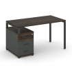 Concept Стол письменный с 1 опорной тумбой CN.SP-304 A Дуб Мали/Антрацит/Металл Антрацит 1580/1946*7