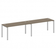Metal System Рабочая станция на 2 места на П-образном м/к БП.СМ-2.4 Вяз Благородный/Металл Серый 320
