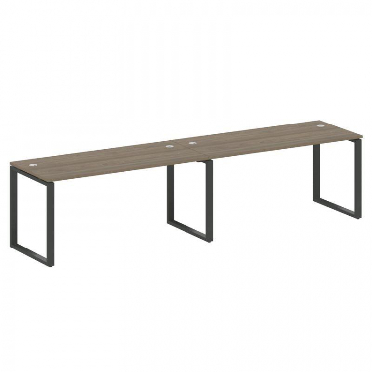 Metal System Рабочая станция на 2 места на О-образном м/к БО.СМ-2.4 Вяз Благородный/Металл Антрацит