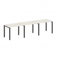 Metal System Рабочая станция на 3 места на П-образном м/к БП.СМ-3.1 Дуб Наварра/Металл Антрацит 3000