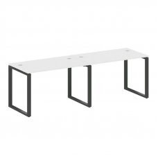 Metal System Рабочая станция на 2 места на О-образном м/к БО.СМ-2.2 Белый/Металл Антрацит 2400*720*7