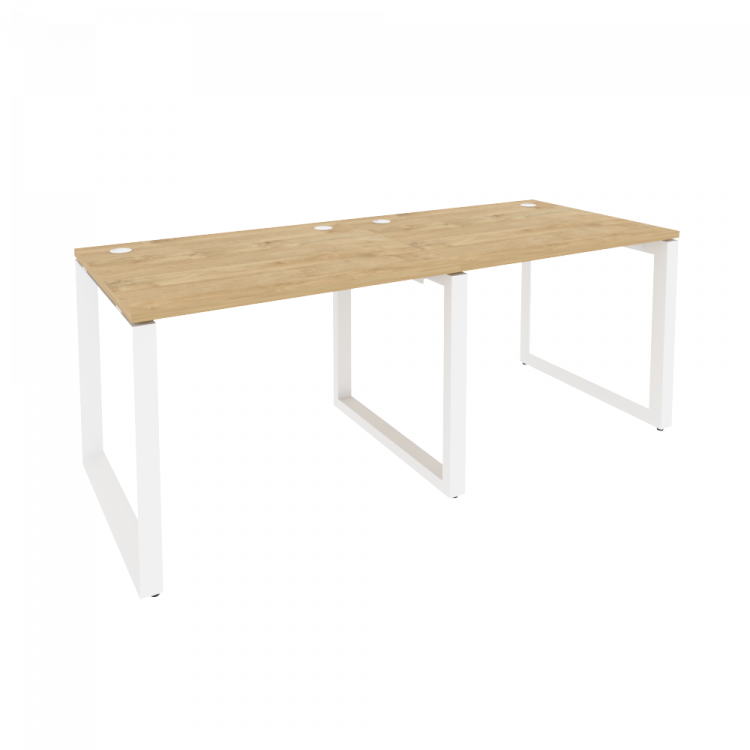 Onix Рабочая станция на О-образном м/к O.MO-RS-2.1.8 Тиквуд Светлый/Металл Белый 1960*800*750