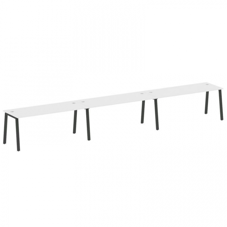 Metal System Рабочая станция на 3 места на А-образном м/к БА.СМ-3.5 Белый/Металл Антрацит 5400*720*7