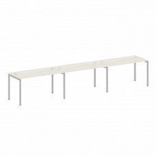 Metal System Quattro Рабочая станция на 3 места на П-образном м/к 40БП.СМ-3.3 Дуб Наварра/Металл Сер