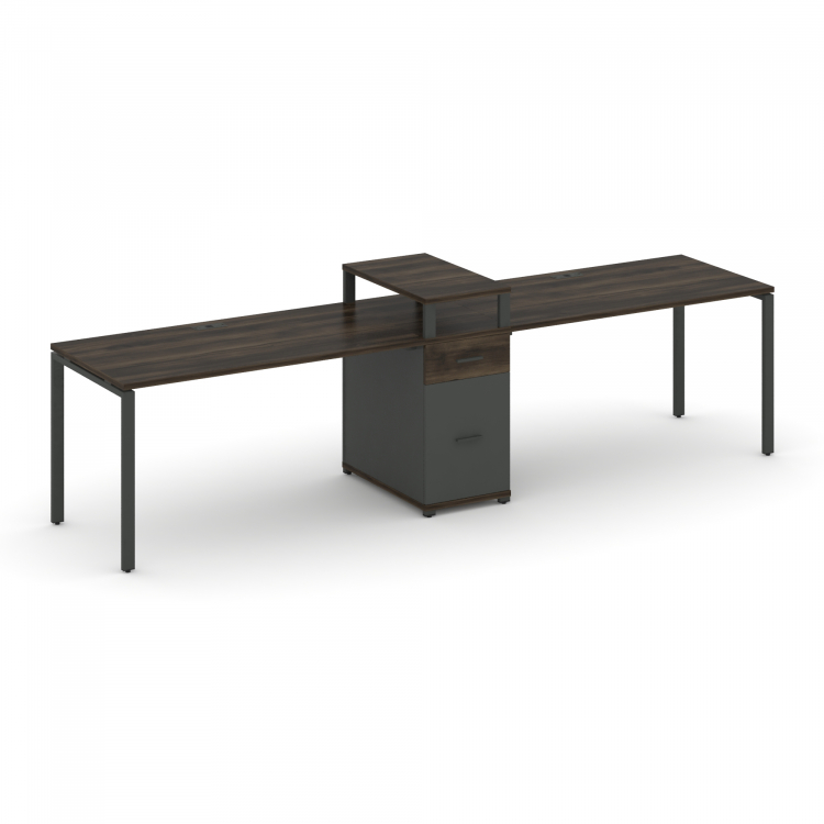 Concept Рабочая станция 2 места с 1 опорной тумбой CN.ORS-421 A Дуб Мали/Антрацит/Металл Антрацит 23