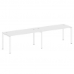 Metal System Рабочая станция на 2 места на П-образном м/к БП.СМ-2.4 Белый/Металл Белый 3200*720*750