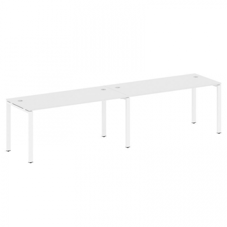 Metal System Рабочая станция на 2 места на П-образном м/к БП.СМ-2.4 Белый/Металл Белый 3200*720*750