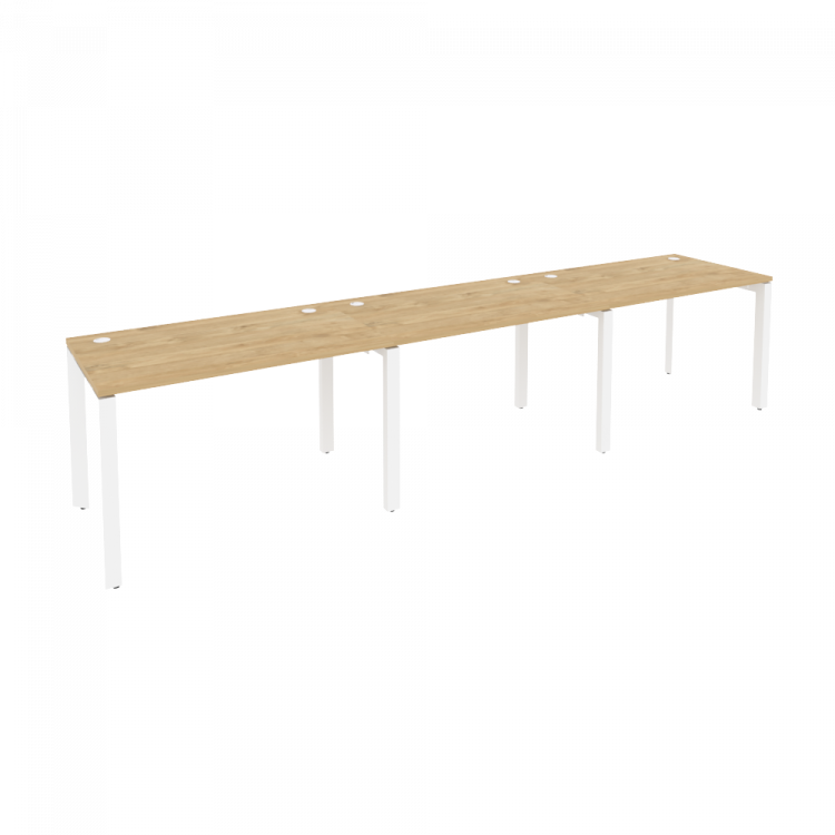Onix Рабочая станция на П-образном м/к O.MP-RS-3.2.7 Тиквуд Светлый/Металл Белый 3540*720*750