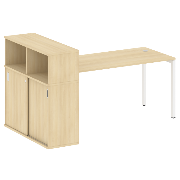 Metal System Quattro Стол письменный с шкафом-купе на П-образном м/к 40БП.РС-СШК-3.4 Т Акация Лорка/