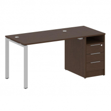 Metal System Рабочая станция с тумбой на П-образном м/к БП.РС-СТП-1.2 Венге Цаво/Металл Серый 1612*7