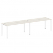 Metal System Рабочая станция на 2 места на П-образном м/к БП.СМ-2.4 Дуб Наварра/Металл Белый 3200*72