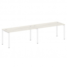 Metal System Рабочая станция на 2 места на П-образном м/к БП.СМ-2.4 Дуб Наварра/Металл Белый 3200*72