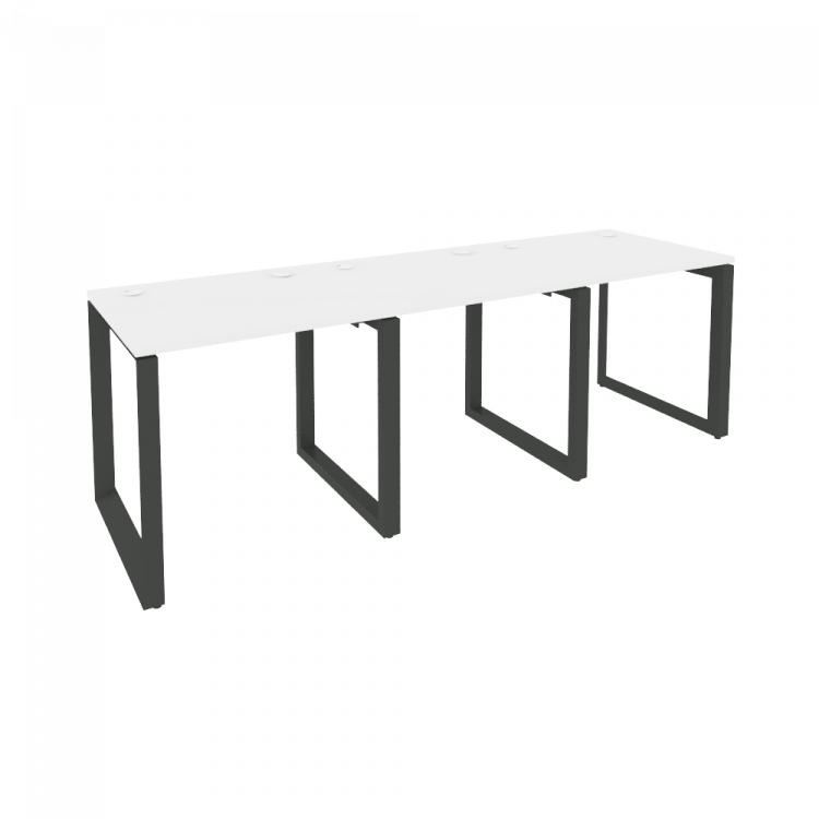 Onix Рабочая станция на О-образном м/к O.MO-RS-3.0.7 Белый Бриллиант/Металл Антрацит 2340*720*750