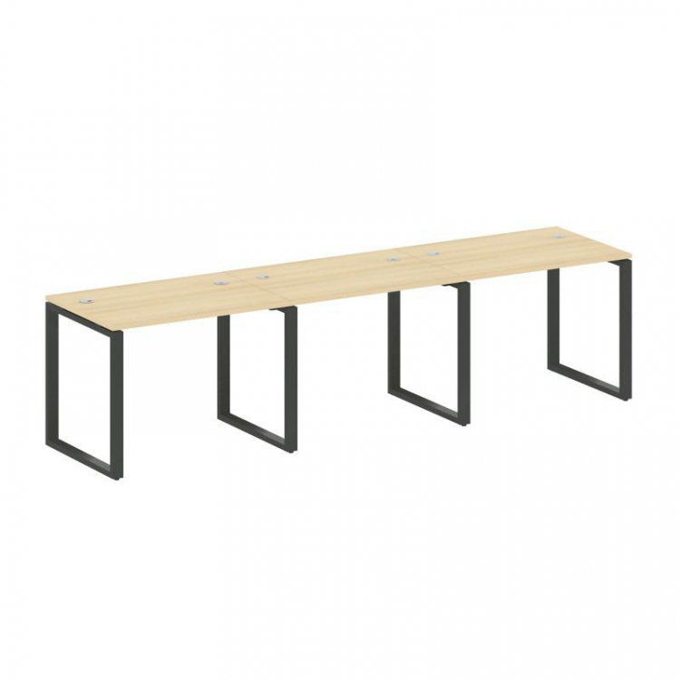 Metal System Рабочая станция на 3 места на О-образном м/к БО.СМ-3.1 Акация Лорка/Металл Антрацит 300