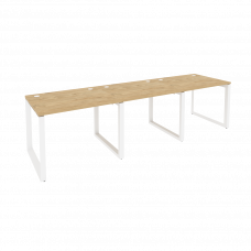 Onix Рабочая станция на О-образном м/к O.MO-RS-3.1.8 Тиквуд Светлый/Металл Белый 2940*800*750