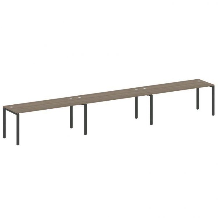 Metal System Рабочая станция на 3 места на П-образном м/к БП.СМ-3.5 Вяз Благородный/Металл Антрацит