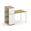 Concept Стол рабочий с опорным стеллажом с надставкой низ. CN.SP-209 Дуб Винченцо/Белый Бриллиант/Ме