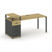 Concept Стол рабочий с 1 опорной тумбой CN.SP-410 A Дуб Винченцо/Антрацит/Металл Антрацит 1600*720*9