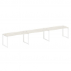 Metal System Рабочая станция на 3 места на О-образном м/к БО.СМ-3.4 Дуб Наварра/Металл Белый 4800*72