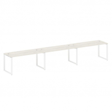 Metal System Рабочая станция на 3 места на О-образном м/к БО.СМ-3.4 Дуб Наварра/Металл Белый 4800*72