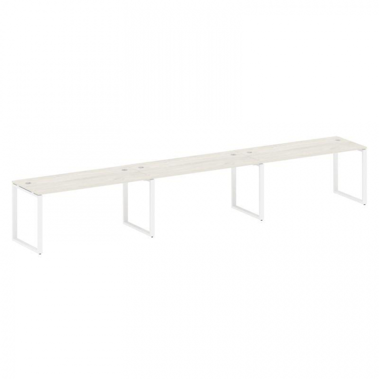 Metal System Рабочая станция на 3 места на О-образном м/к БО.СМ-3.4 Дуб Наварра/Металл Белый 4800*72