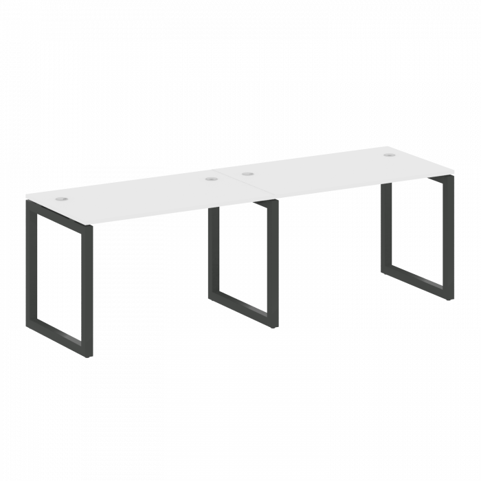 Metal System Quattro Рабочая станция на 2 места на О-образном м/к 50БО.СМ-2.2 Белый/Металл Антрацит