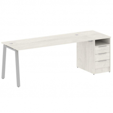 Metal System Рабочая станция с тумбой на А-образном м/к БА.РС-СТП-1.5 Дуб Наварра/Металл Серый 2212*