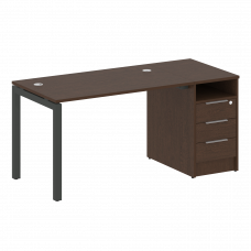 Metal System Quattro Рабочая станция с тумбой на П-образном м/к 50БП.РС-СТП-1.2 Венге Цаво/Металл Ан