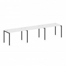 Metal System Quattro Рабочая станция на 3 места на П-образном м/к 40БП.СМ-3.2 Белый/Металл Антрацит