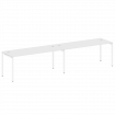 Metal System Quattro Рабочая станция на 2 места на П-образном м/к 40БП.СМ-2.5 Белый/Металл Белый 360