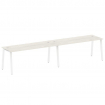 Metal System Рабочая станция на 2 места на А-образном м/к БА.СМ-2.5 Дуб Наварра/Металл Белый 3600*72