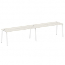 Metal System Рабочая станция на 2 места на А-образном м/к БА.СМ-2.5 Дуб Наварра/Металл Белый 3600*72