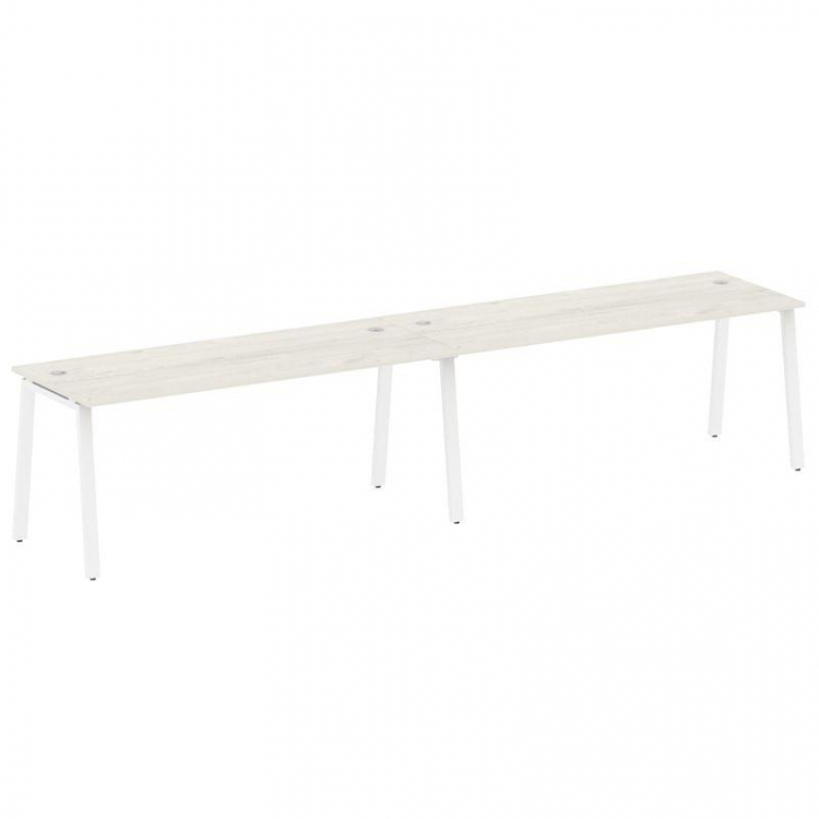 Metal System Рабочая станция на 2 места на А-образном м/к БА.СМ-2.5 Дуб Наварра/Металл Белый 3600*72