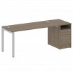 Metal System Quattro Рабочая станция с тумбой на П-образном м/к 50БП.РС-СТП-1.4 Вяз Благородный/Мета