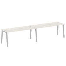 Metal System Рабочая станция на 2 места на А-образном м/к БА.СМ-2.5 Дуб Наварра/Металл Серый 3600*72