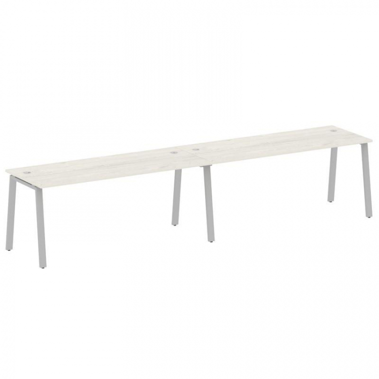 Metal System Рабочая станция на 2 места на А-образном м/к БА.СМ-2.5 Дуб Наварра/Металл Серый 3600*72