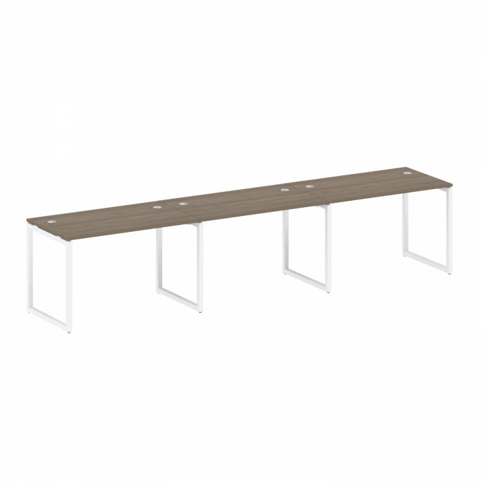 Metal System Quattro Рабочая станция на 3 места на О-образном м/к 40БО.СМ-3.2 Вяз Благородный/Металл