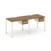 Concept Рабочая станция односторонняя с подвес. тумбами 2 места CN.ORS-109 W Сандал Янтарный/Белый Б
