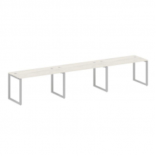 Metal System Рабочая станция на 3 места на О-образном м/к БО.СМ-3.3 Дуб Наварра/Металл Серый 4200*72