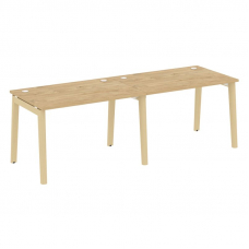 Onix Wood Рабочая станция OW.RS-2.2.8 Тиквуд Светлый/Дуб Светлый/Металл Белый 2360*800*750