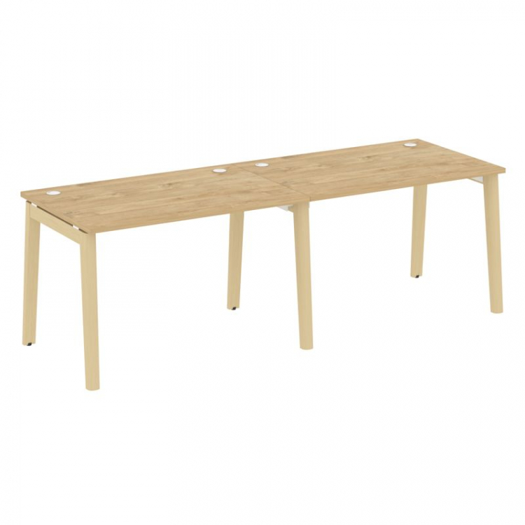 Onix Wood Рабочая станция OW.RS-2.2.8 Тиквуд Светлый/Дуб Светлый/Металл Белый 2360*800*750