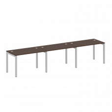 Metal System Quattro Рабочая станция на 3 места на П-образном м/к 50БП.СМ-3.2 Венге Цаво/Металл Серы