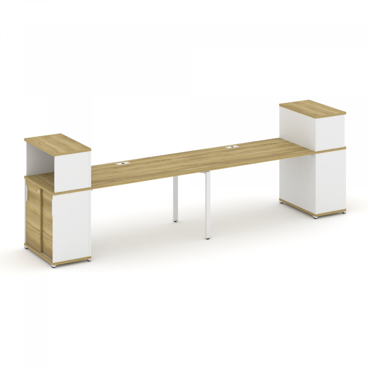 Concept Рабочая станция с опорными шкафом-купе с надставкой низ. CN.ORS-239 W Дуб Винченцо/Белый Бри