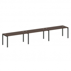 Metal System Рабочая станция на 3 места на П-образном м/к БП.СМ-3.4 Венге Цаво/Металл Антрацит 4800*