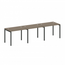 Metal System Quattro Рабочая станция на 3 места на П-образном м/к 40БП.СМ-3.1 Вяз Благородный/Металл