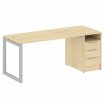 Metal System Quattro Рабочая станция с тумбой на О-образном м/к 50БО.РС-СТП-1.3 Акация Лорка/Металл